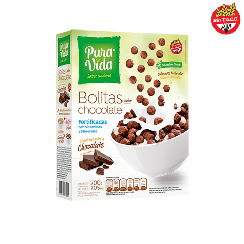 Bolitas sabor chocolate x 200gr PURA VIDA