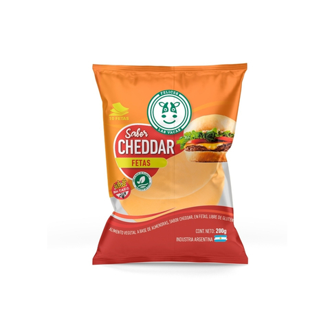 Cheddar en fetas x 200gr FELICES LAS VACAS