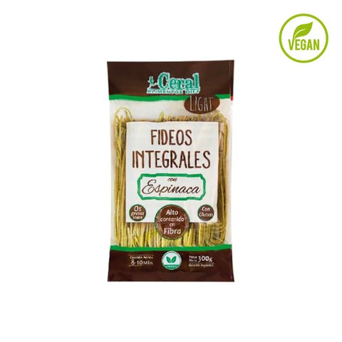 Fideos integrales con espinaca light CERAL