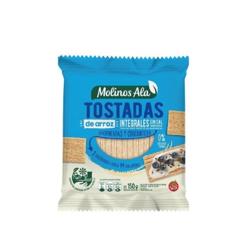 Tostadas de arroz integrales sin sal x 150gr MOLINOS ALA