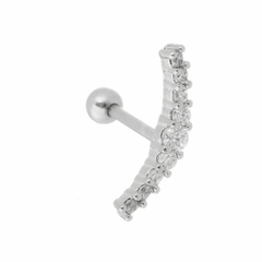 PIERCING FLAT CURVO PRATA 925