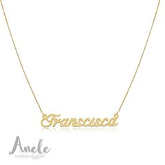 COLAR COM NOME FRANSCISCA BANHADO A OURO 18K SEMIJOIA ANTIALÉRGICA