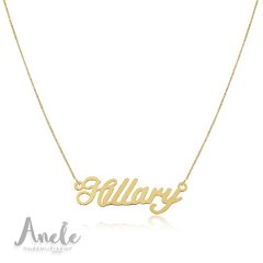 COLAR COM NOME HILLARY BANHADO A OURO 18K SEMIJOIA ANTIALÉRGICA