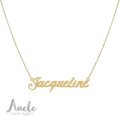 COLAR COM NOME JACQUELINE BANHADO A OURO 18K SEMIJOIA ANTIALÉRGICA