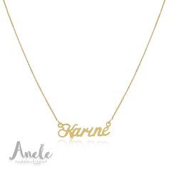 COLAR COM NOME KARINE BANHADO A OURO 18K SEMIJOIA ANTIALÉRGICA