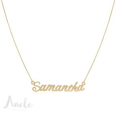 COLAR COM NOME SAMANTHA BANHADO A OURO 18K SEMIJOIA ANTIALÉRGICA