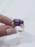 Anillo Plata y Oro maxi cubic violeta