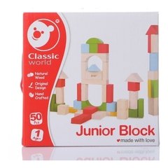 50 JUNIOR BLOCKS - BLOQUES DE MADERA - CLASSIC WORLD - comprar online
