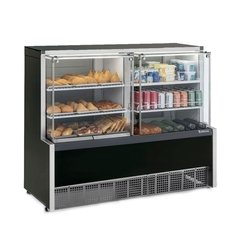 Vitrine Quente/Fria GQRA-140C PR Preta Linha Aurora Gelopar