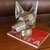 Estátua decorativa Cabeça de raposa metalizada