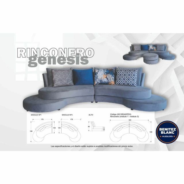 RINCONERO GENESIS (2 PARTES) - Muebleria Benitez Blanc