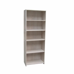 Librero de cinco estantes, en color gris andino, ideal para el hogar o la oficina
