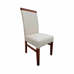 silla de madera tapizada en tela antidesgarro