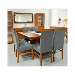 mesa melamina enchapada en paraiso medidas de 143cm x143cm x77cm, mesa madera, mesa color madera, mesada patas gruesas, mesada de diseño, mesa con sillas 