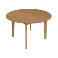 mesa redonda de 120 diametro tapa y patas en madera maciza 