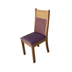 silla de melamina resistente color cafe con asiento y respaldar tapizado en tela 