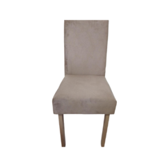 silla de melamina con estructura reforzada tapizada en tela pana estampada color cafe con tratamiento anti manchas y anti desgarro 