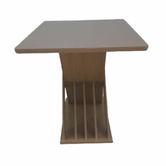 mesa comedor rectangular 120x80cm con tapa de vidrio de 3mm de espesor estructura de MDP 18mm color simil madera freijo para 4 personas