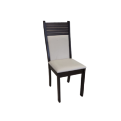 silla resistente de melamina con asiento y respaldar tapizados en tela antimanchas