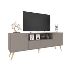 mesa tv Neuquén - Rack Tv Escandinavo de 180cm en color gris con patas estilo nordico