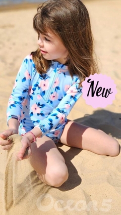 Bodysuit ML ocean flowers upf50+ - tienda online