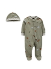 Carter's Set 2 Piezas Osito-Pijama Gorro Autitos