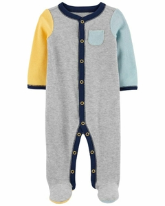 Carter's Osito-Pijama Algodón Broches Amarillo Celeste - comprar online