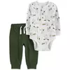 Carter´s Set 2 Piezas Body Mangas Largas Pantalon Bosque