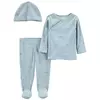 Carter´s Set 3 Piezas Batita Gorro Pantalon Cielo