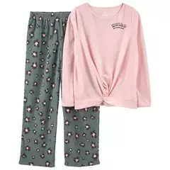 Carter´s Set 2 Piezas Pijama Algodón Micropolar Leopardo