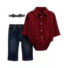 Carter´s Set 3 Piezas Body camisa Jean Moño