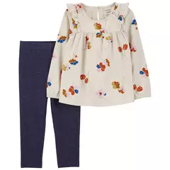 Carter´s Set 2 Piezas Remera Mangas Largas Calza Floral