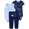 Carter´s Set 3 Piezas Bodies Mangas Corta Pantalon Ballena