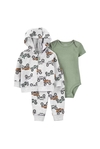 CARTER'S SET 3 PIEZAS BODY MANGAS CORTAS CAMPERA PANTALÓN CAMIONETAS