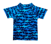 Remera upf50 + MC shark attack blue