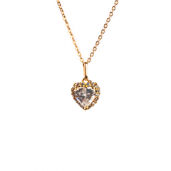 Colgante de Oro Mujer Con Piedras, Corazón (9533)