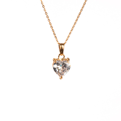 Colgante de Oro Mujer Con Piedras, Corazón (9536)