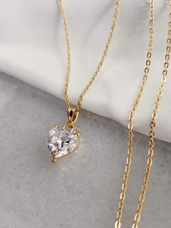 Colgante de Oro Mujer Con Piedras, Corazón (9536) - comprar online