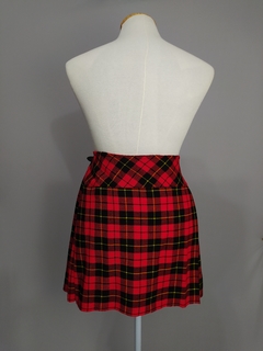 Saia modelo kilt em lã xadrez importada (GG) - Desacervo