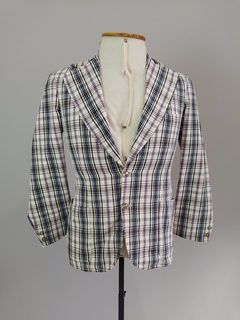 Blazer xadrez em modelagem masculina vintage (P) na internet