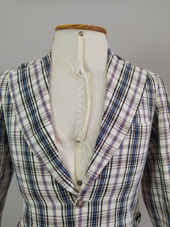 Blazer xadrez em modelagem masculina vintage (P) - loja online