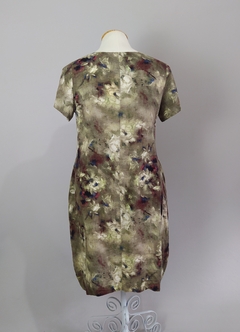 Vestido midi pintura floral 100% algodão importado (GG) - Desacervo