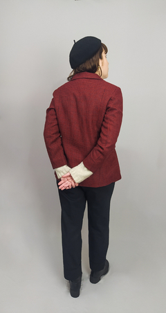 Casaco blazer em pied de poule vintage (M) - comprar online