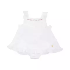 Conjunto de Bebê Feminino Linho com Bordado Rococó - BRANCO - comprar online