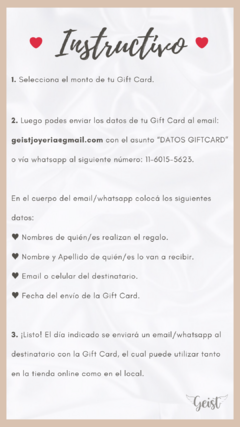 GIFTCARD ♡ - Joyería Geist