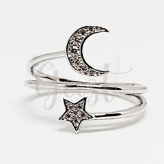 Anillo luna y estrella