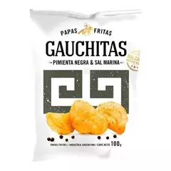 GAUCHITAS - Papas Fritas con Sal Marina y Pimienta 80gr