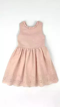 Vestido con Guarda Bordado Rosa