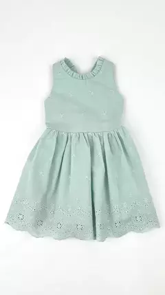 Vestido con Guarda Bordado Celadon