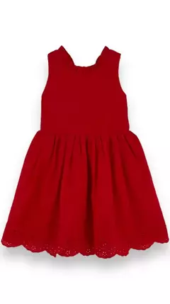 Vestido con Guarda Bordado Rojo